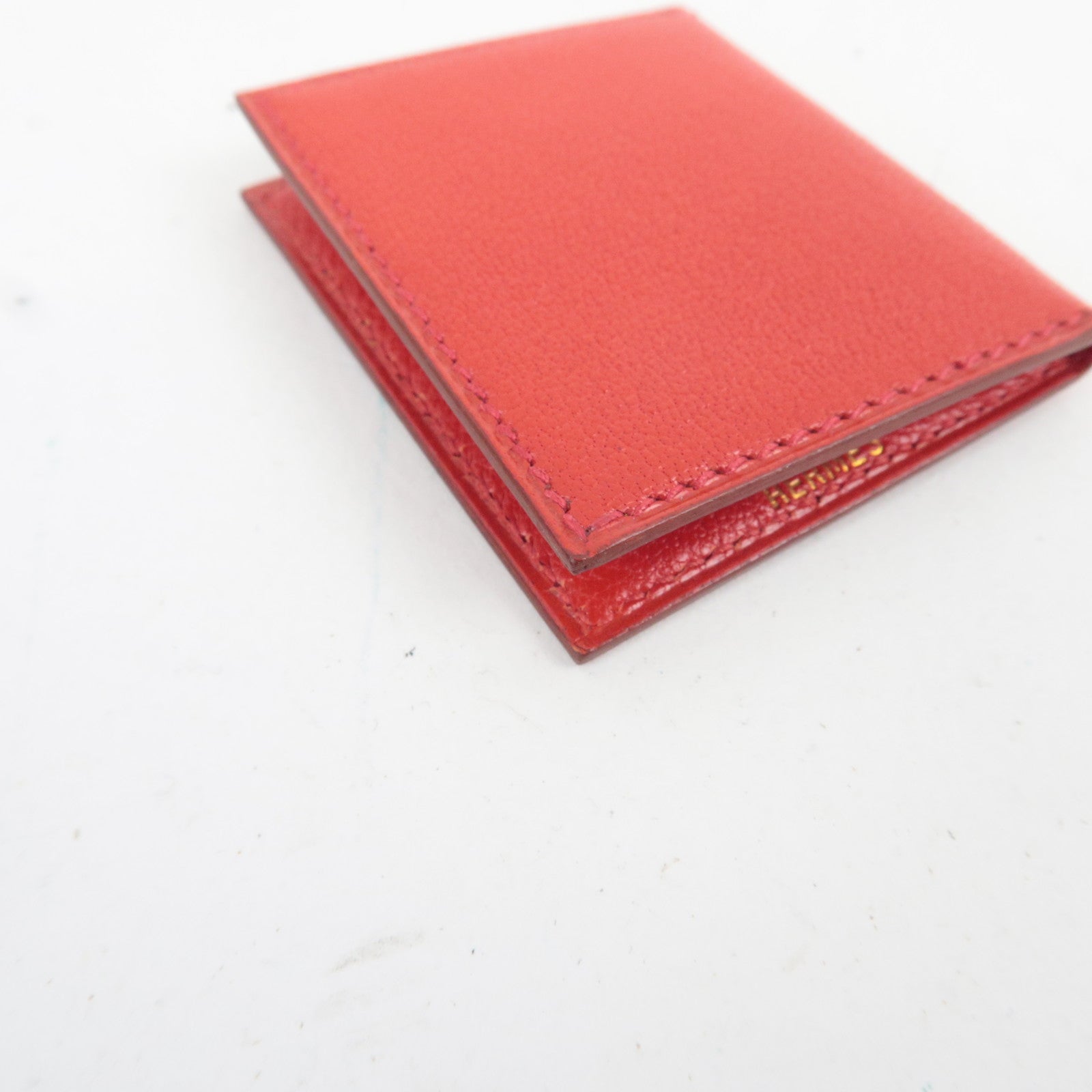 HERMES Mini Leather Photo Cover Case Red