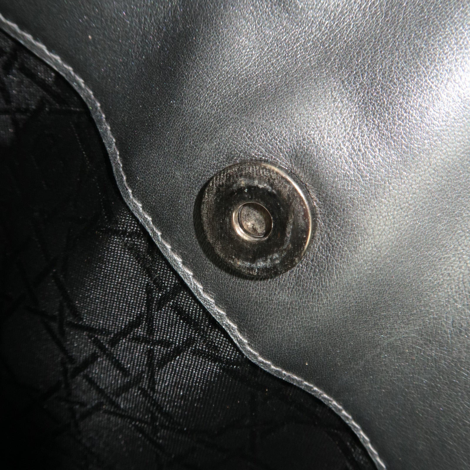 Christian Dior Maris Pearl Leather Shoulder Bag Gray *Dust bag