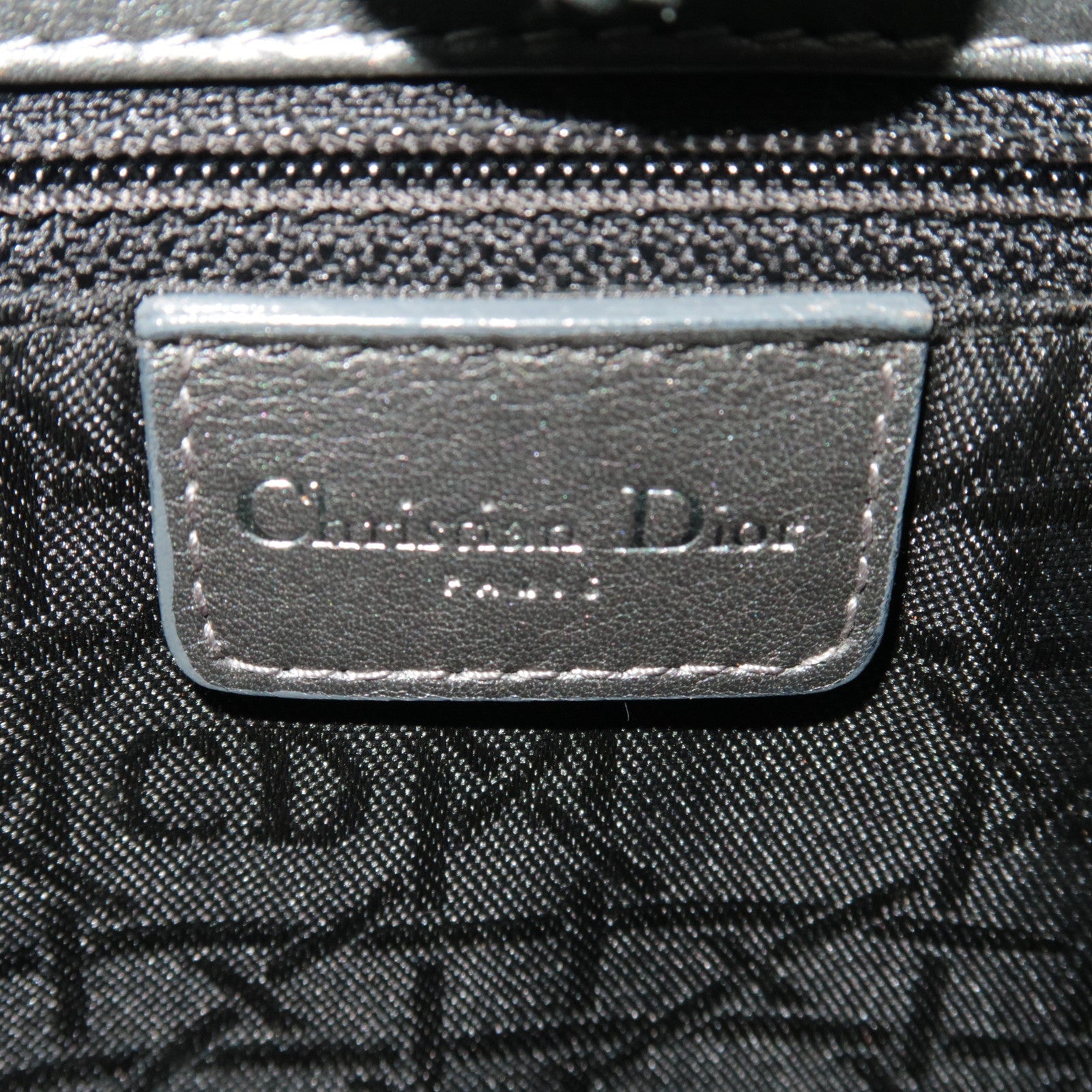 Christian Dior Maris Pearl Leather Shoulder Bag Gray *Dust bag