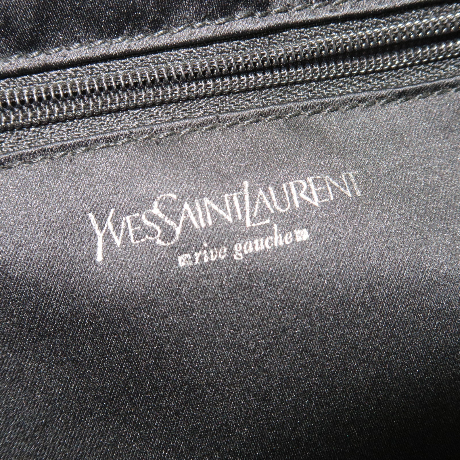 SAINT LAURENT YSL Logo Canvas Tote Bag Black