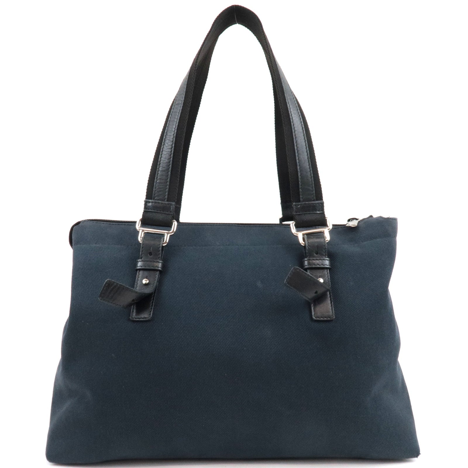 SAINT LAURENT YSL Logo Canvas Tote Bag Black