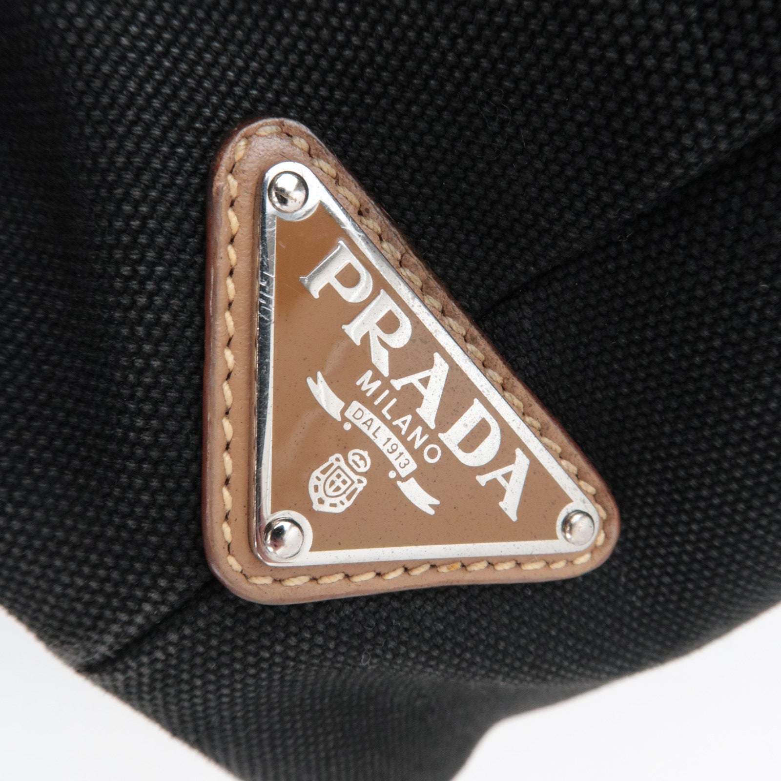 PRADA Canapa Tote Bag Canvas Black