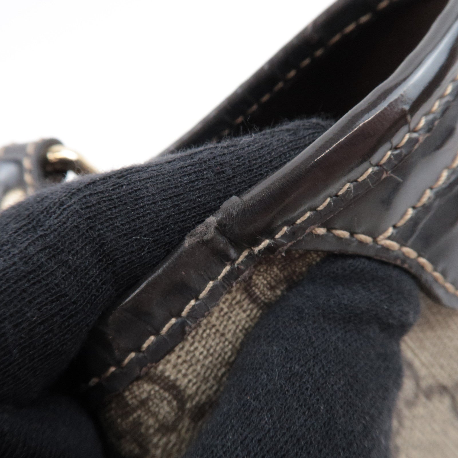 GUCCI Tote Bag GG Supreme Leather Beige Brown 197953