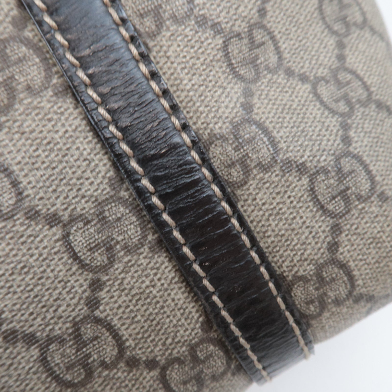 GUCCI Tote Bag GG Supreme Leather Beige Brown 197953