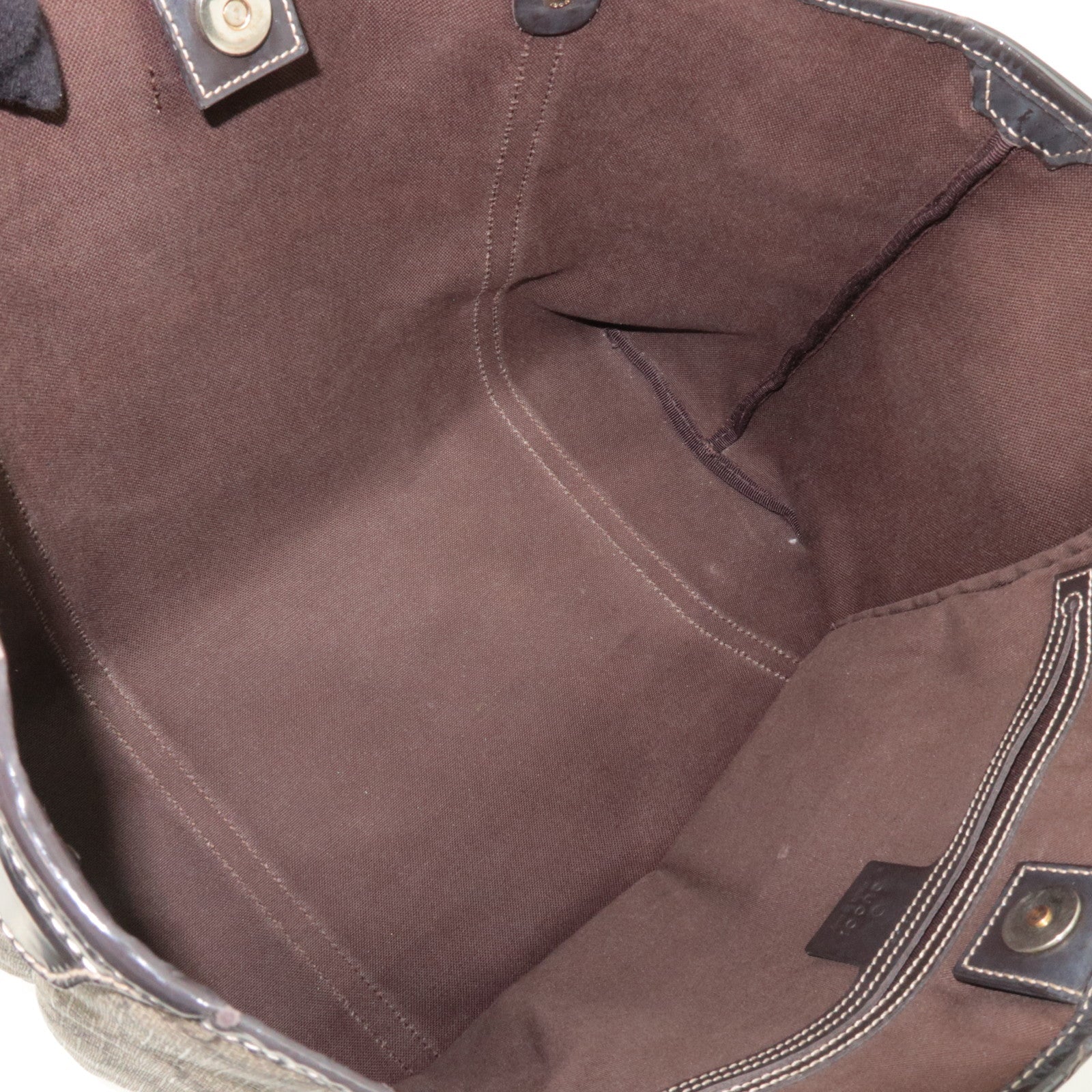 GUCCI Tote Bag GG Supreme Leather Beige Brown 197953