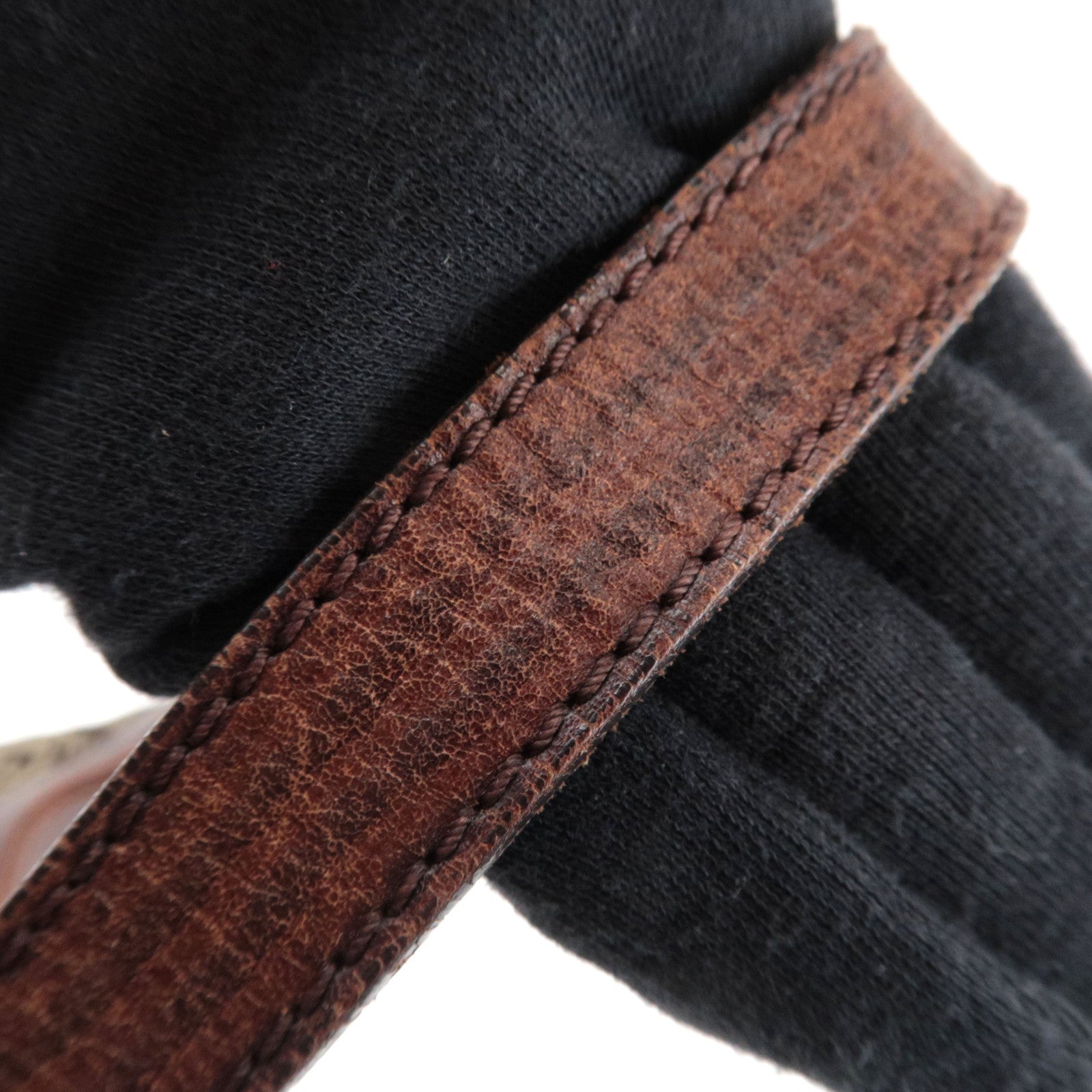 FENDI Zucchino Hobo Canvas Leather Shoulder Bag Beige Brown 8BR552