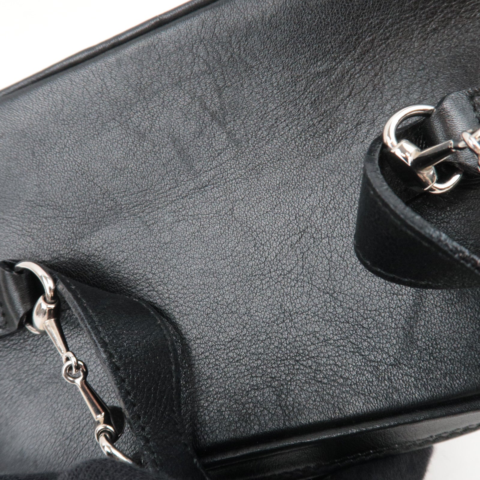 GUCCI Horsebit Leather Vanity Bag Black 032.1956.0 141 *Box