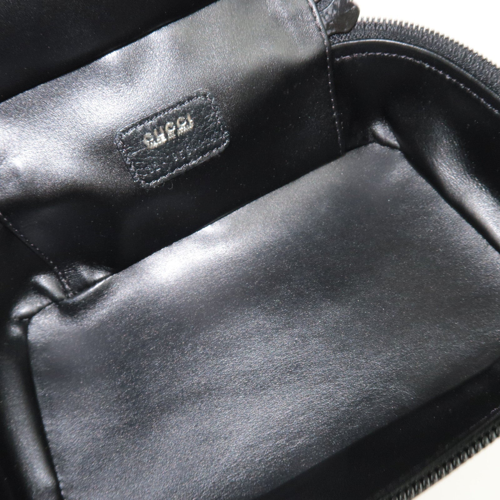 GUCCI Horsebit Leather Vanity Bag Black 032.1956.0 141 *Box