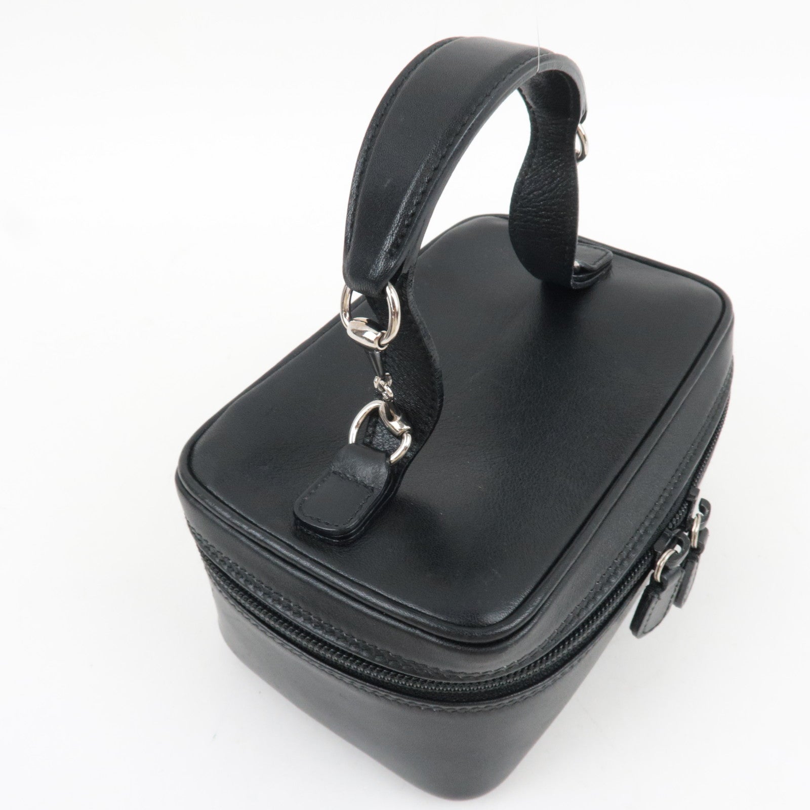 GUCCI Horsebit Leather Vanity Bag Black 032.1956.0 141 *Box