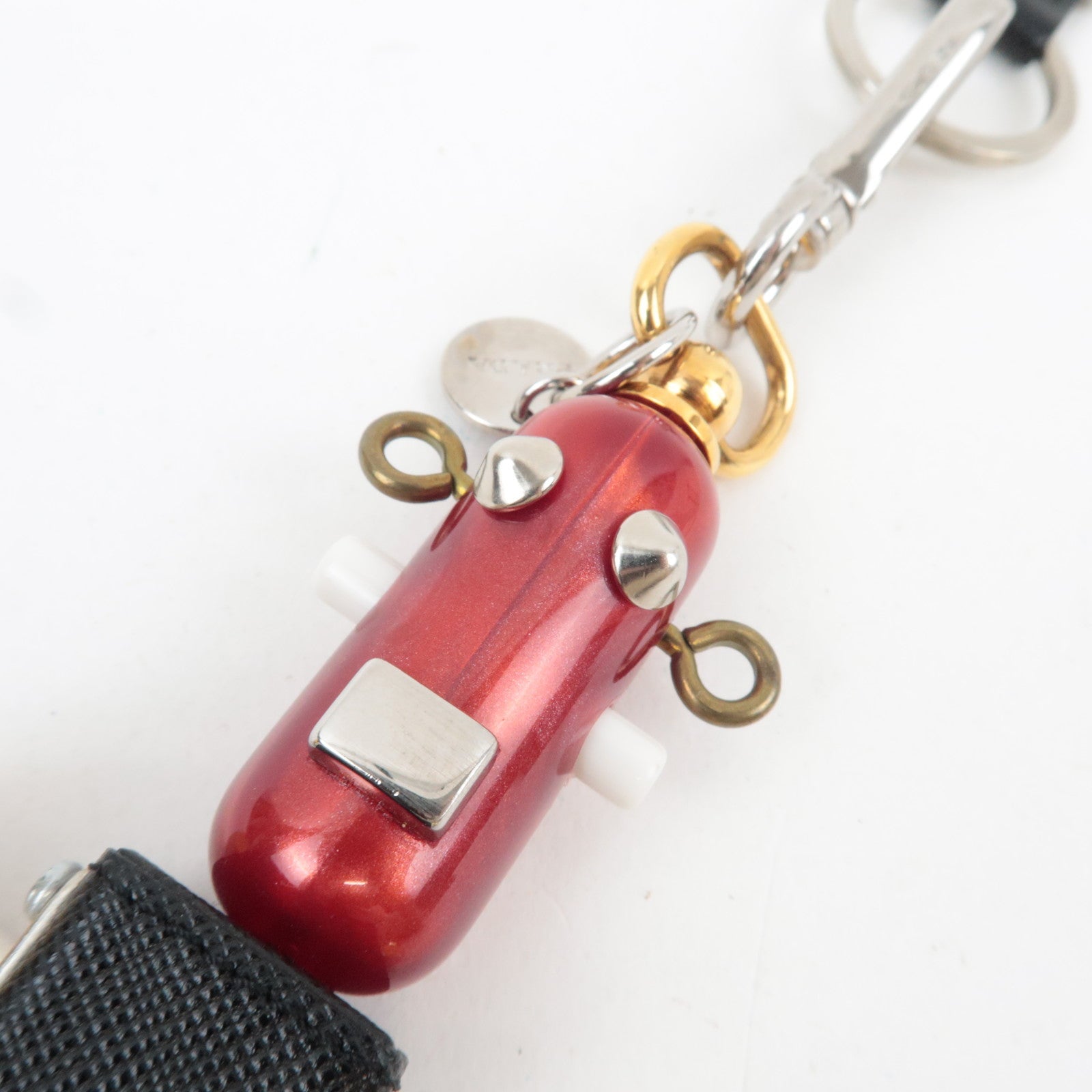 PRADA Robot Bag Charm Black Red Gold 2AR246 *Box, Dust bag