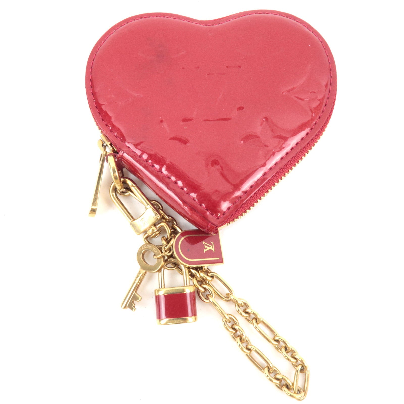 Louis Vuitton Monogram Vernis Porte Monnaie Coeur Coin Case Pomme D'Amour M91919 TH4097 *Box83055