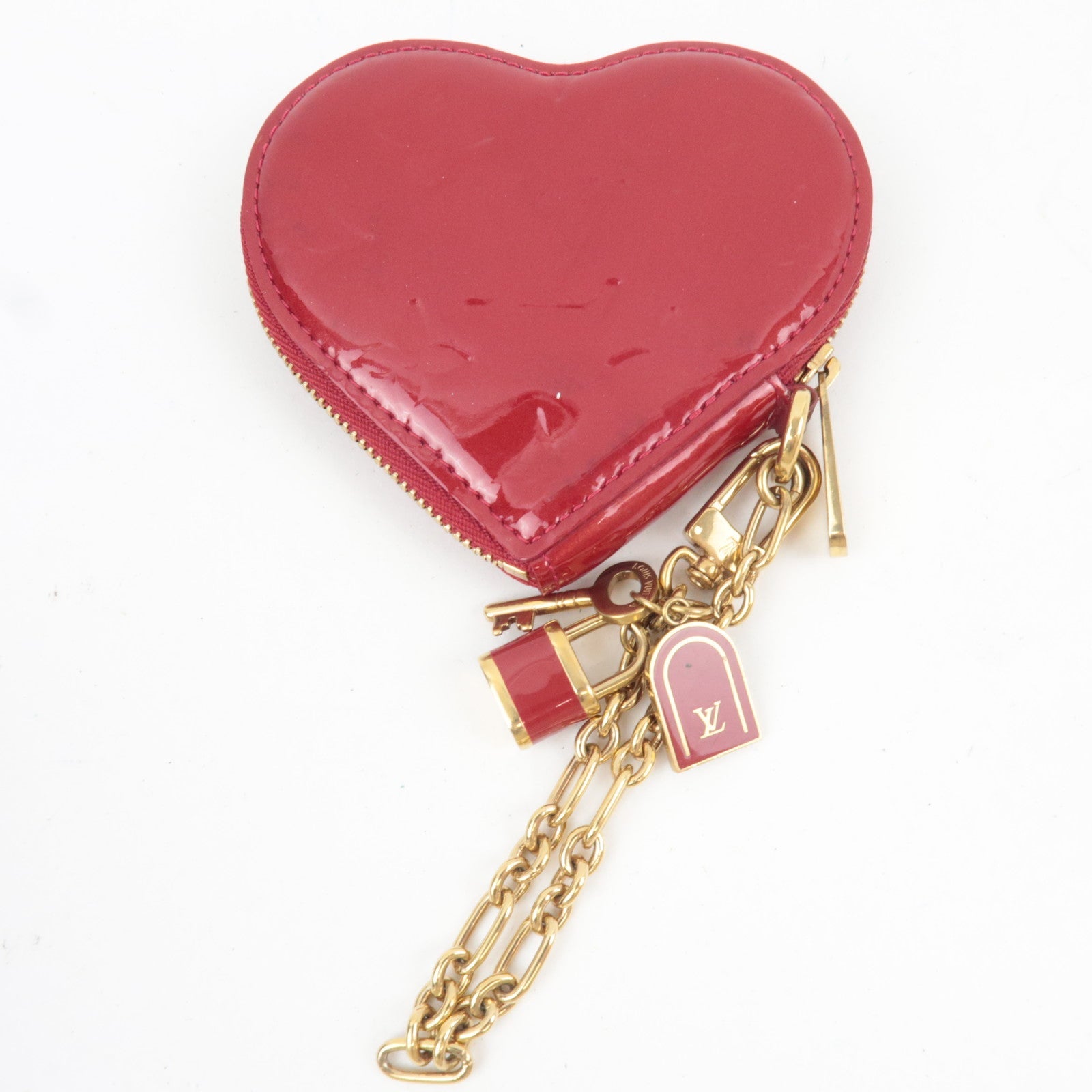 Louis Vuitton Monogram Vernis Porte Monnaie Coeur Coin Case Pomme D'Amour M91919 TH4097 *Box