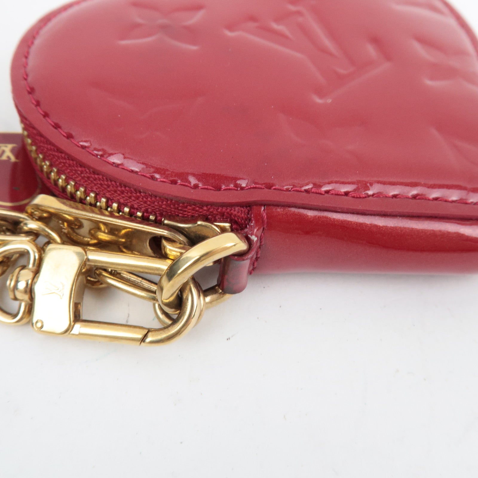 Louis Vuitton Monogram Vernis Porte Monnaie Coeur Coin Case Pomme D'Amour M91919 TH4097 *Box