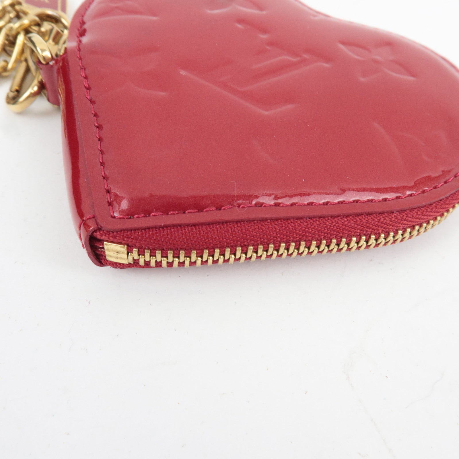 Louis Vuitton Monogram Vernis Porte Monnaie Coeur Coin Case Pomme D'Amour M91919 TH4097 *Box