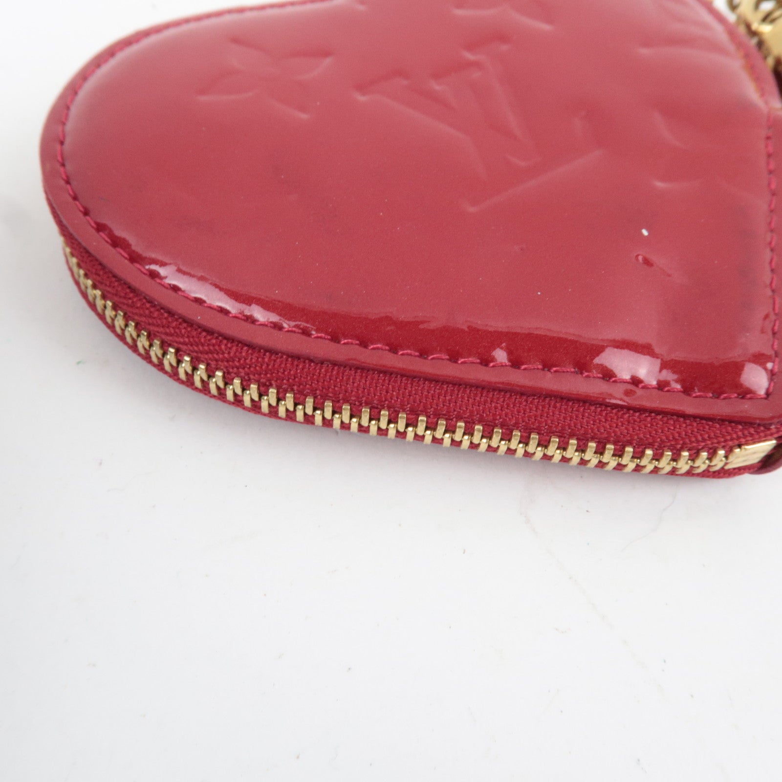 Louis Vuitton Monogram Vernis Porte Monnaie Coeur Coin Case Pomme D'Amour M91919 TH4097 *Box