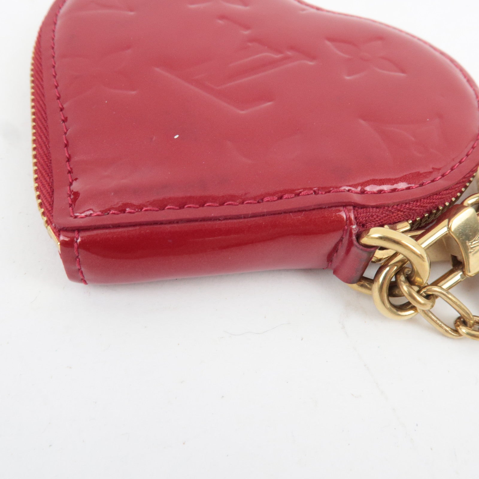 Louis Vuitton Monogram Vernis Porte Monnaie Coeur Coin Case Pomme D'Amour M91919 TH4097 *Box