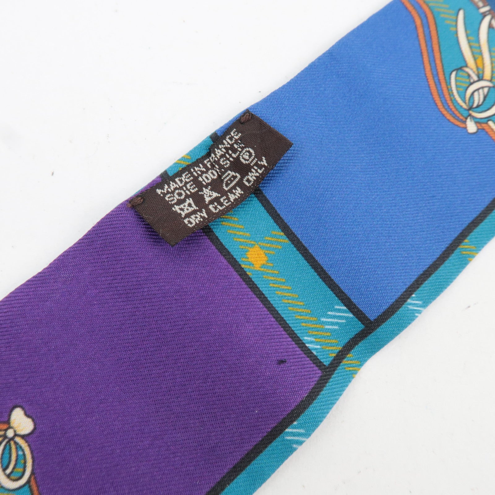 HERMES Twilly 100% Silk Scarf Camails Blue *Box