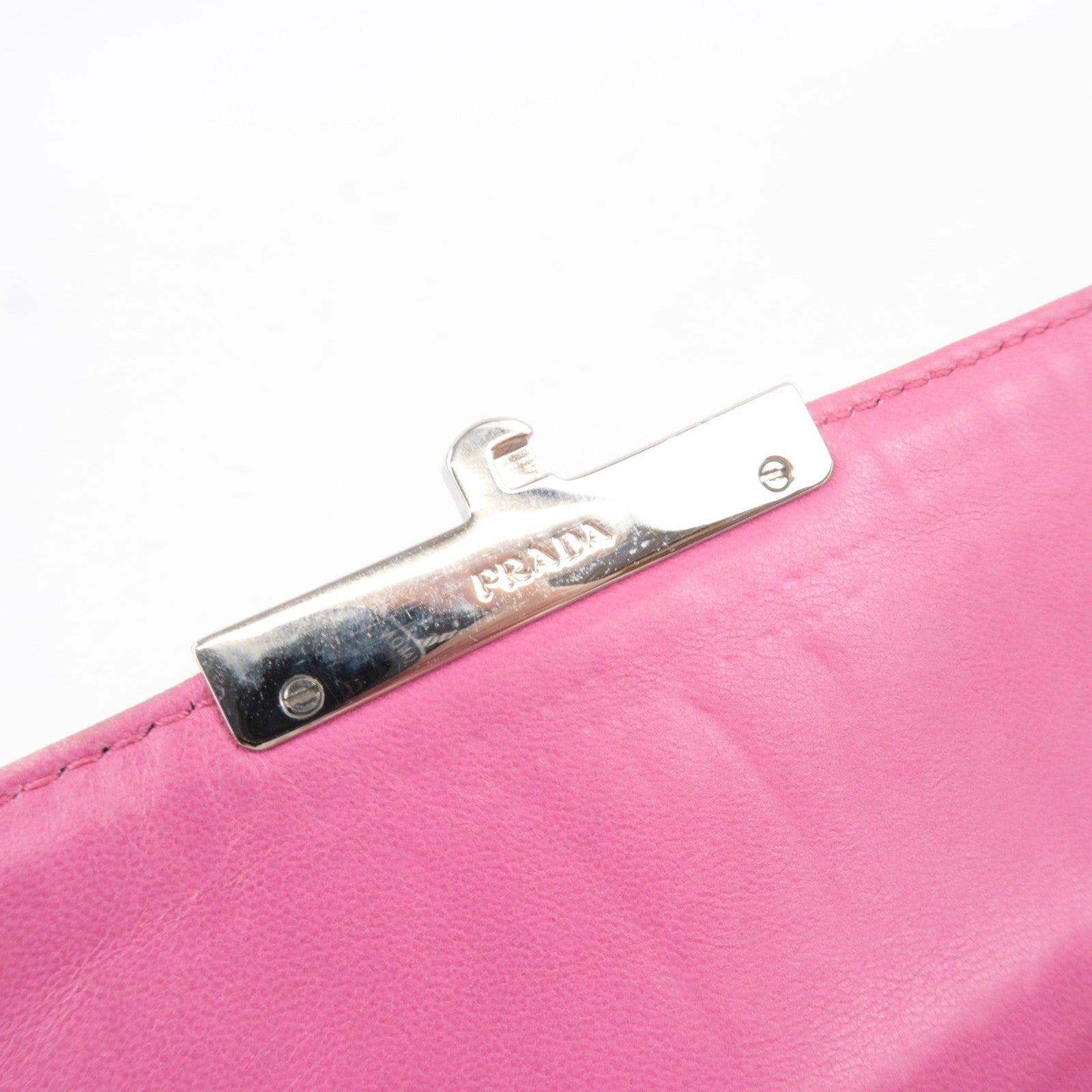 PRADA Leather Mini Shoulder Wallet Bag Pink