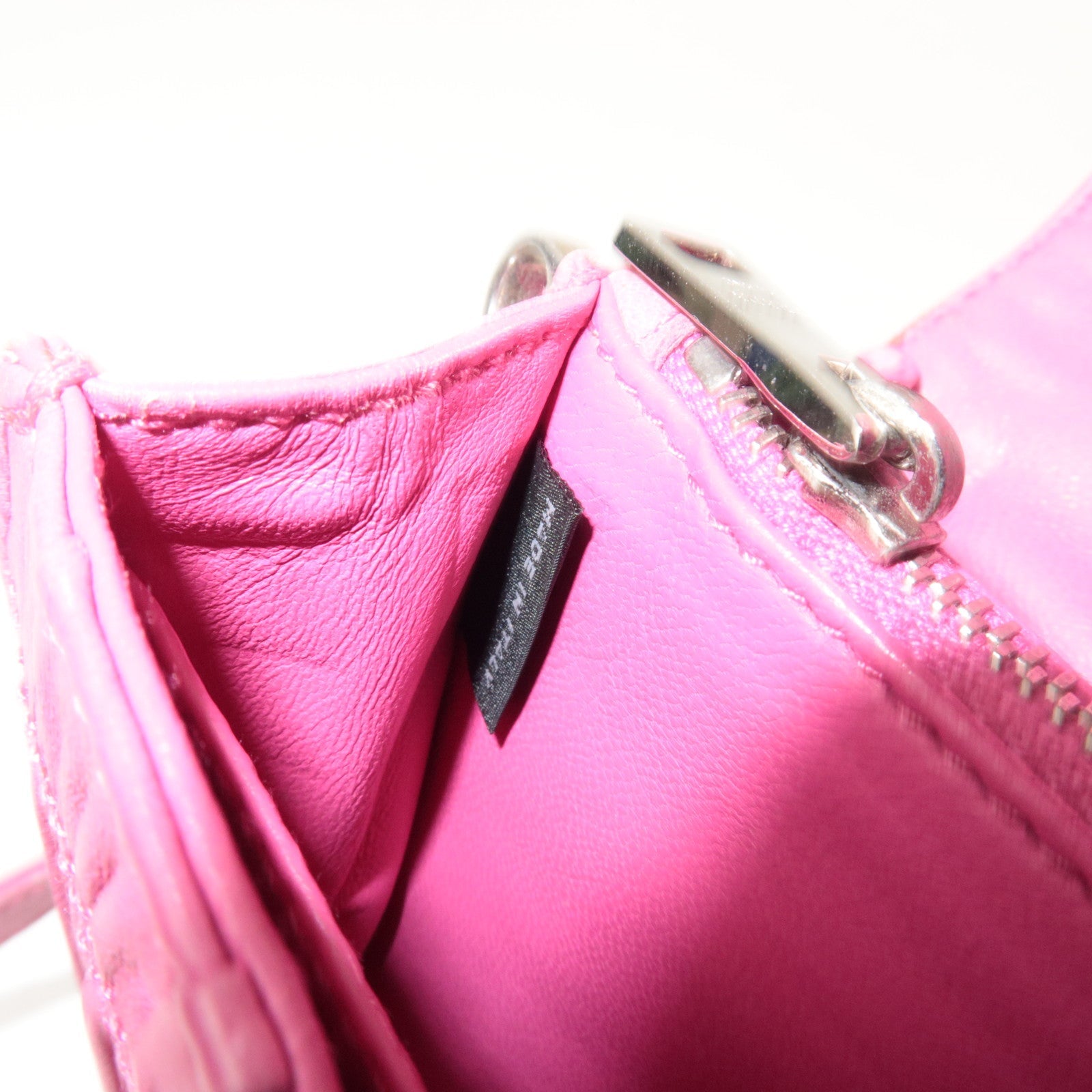 PRADA Leather Mini Shoulder Wallet Bag Pink