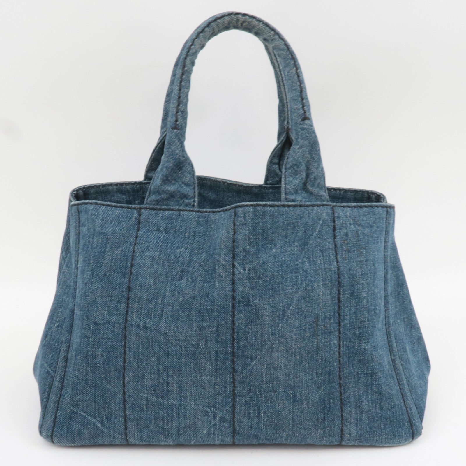PRADA Canapa Denim Tote Bag Blue B1877B