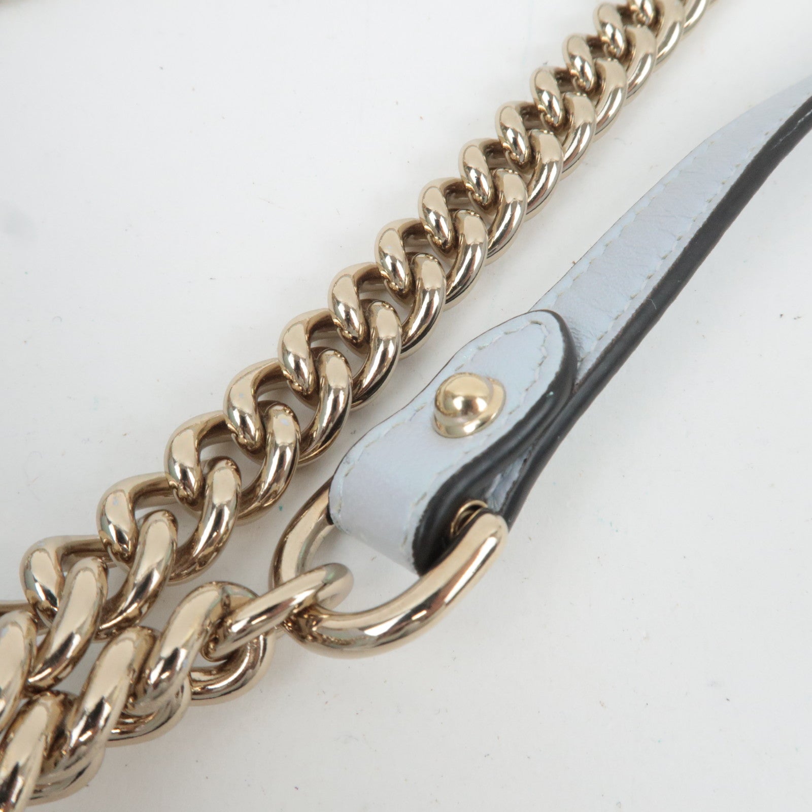 GUCCI GG Marmont Double Chain Leather Shoulder Bag Blue Aurora 739682