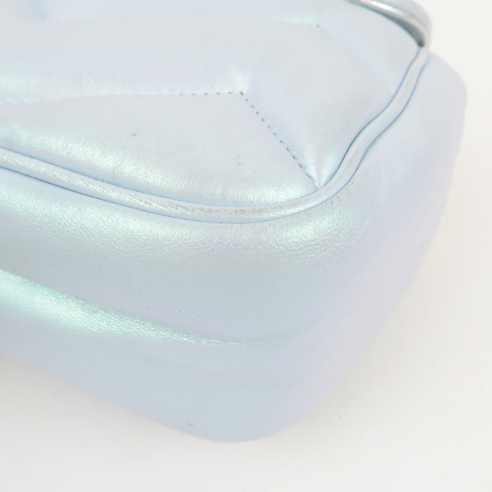 GUCCI GG Marmont Double Chain Leather Shoulder Bag Blue Aurora 739682