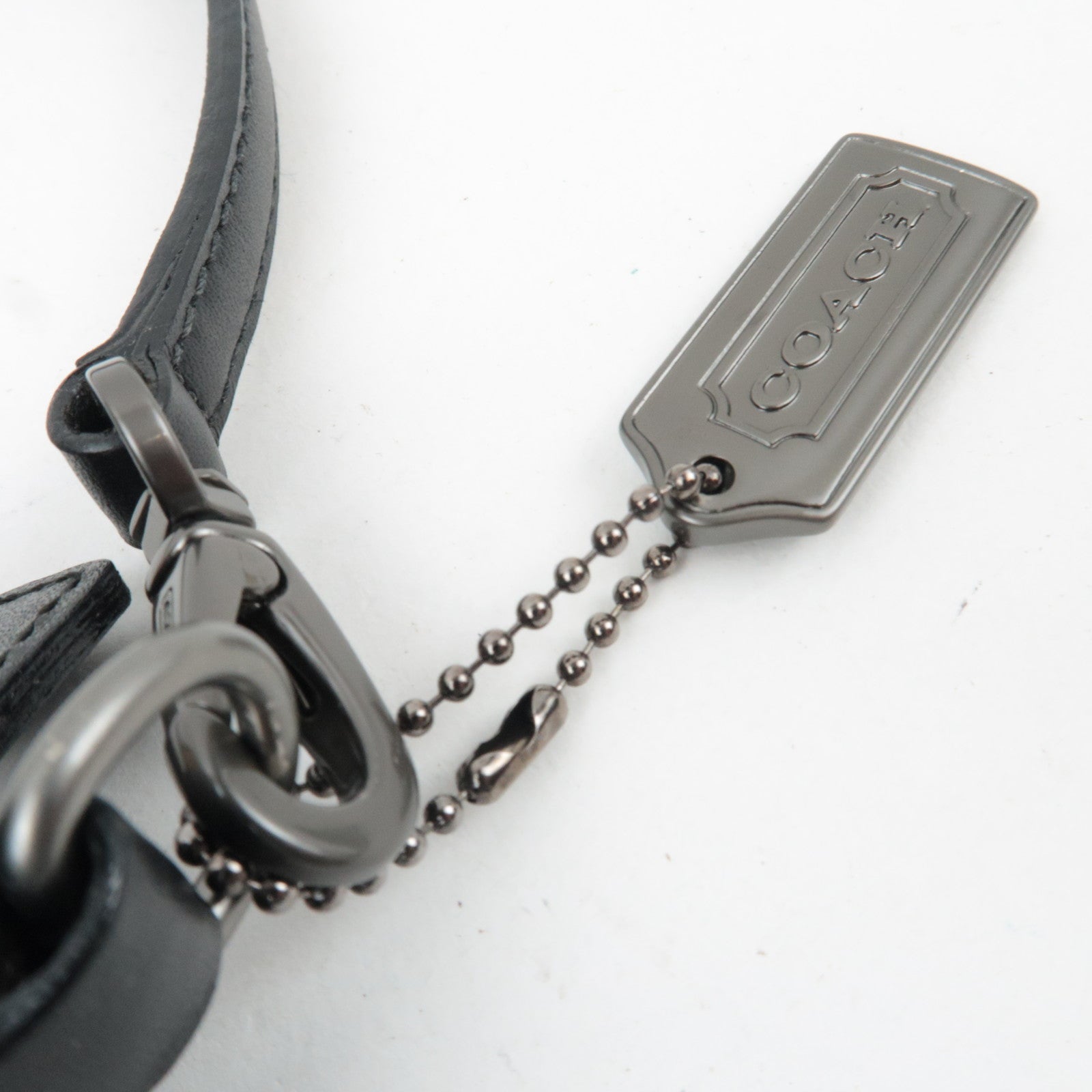 COACH Shoulder Bag Nylon Canvas Leather Black