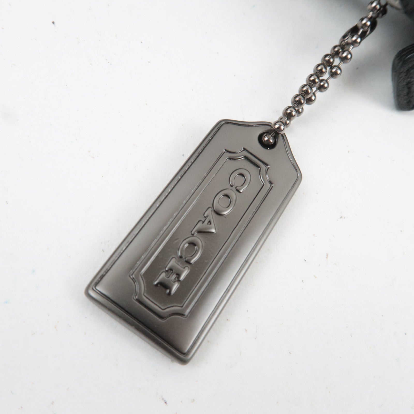 COACH Shoulder Bag Nylon Canvas Leather Black