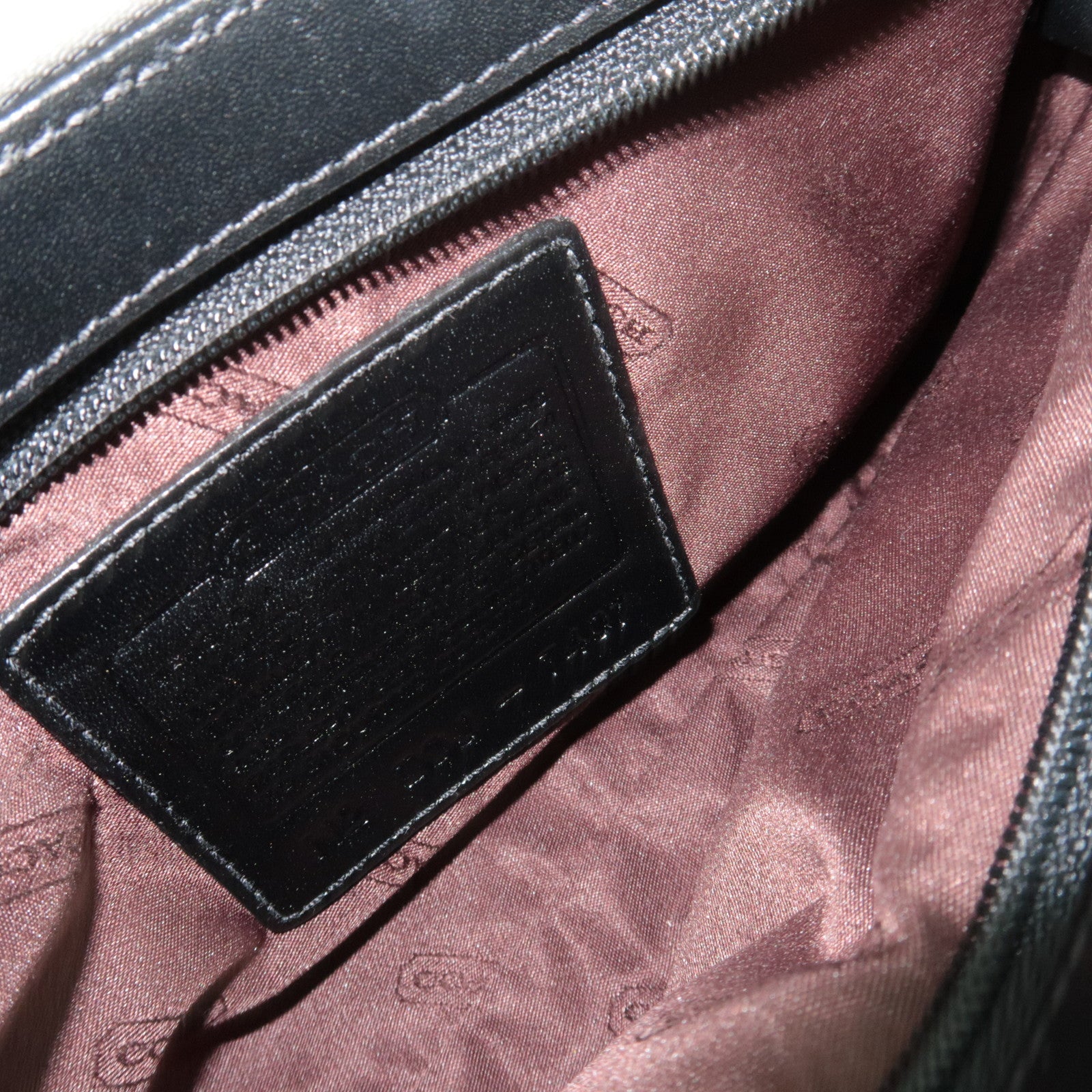 COACH Shoulder Bag Nylon Canvas Leather Black