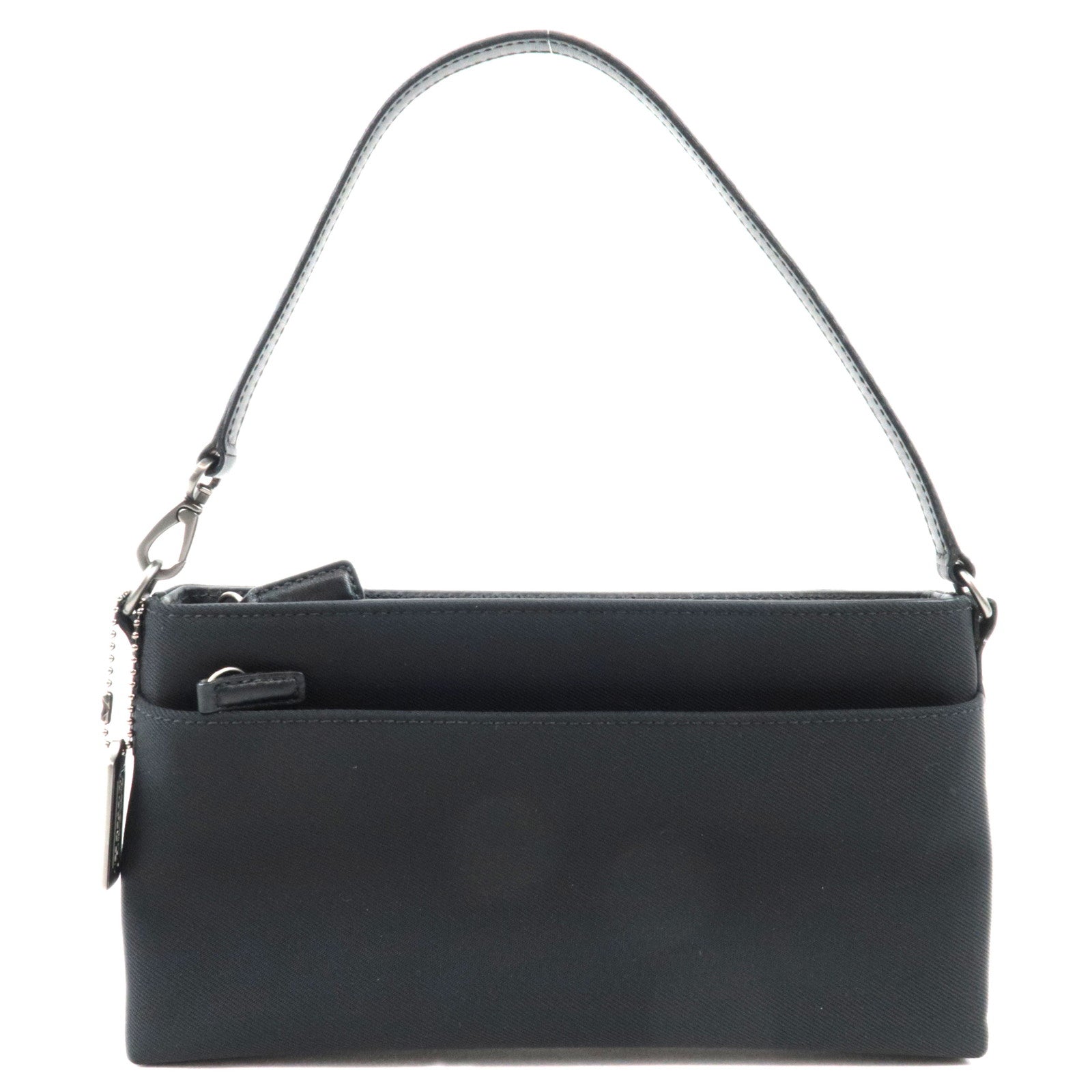 COACH Shoulder Bag Nylon Canvas Leather Black 83159