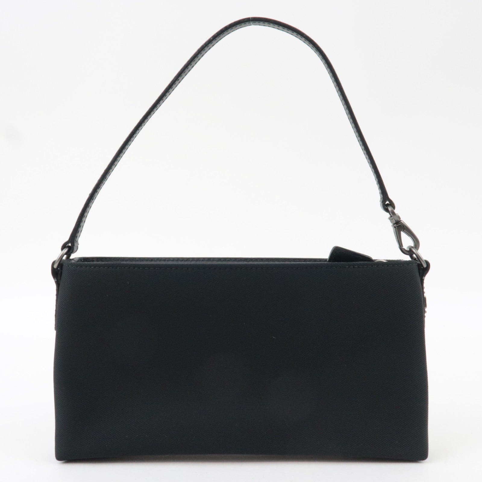 COACH Shoulder Bag Nylon Canvas Leather Black