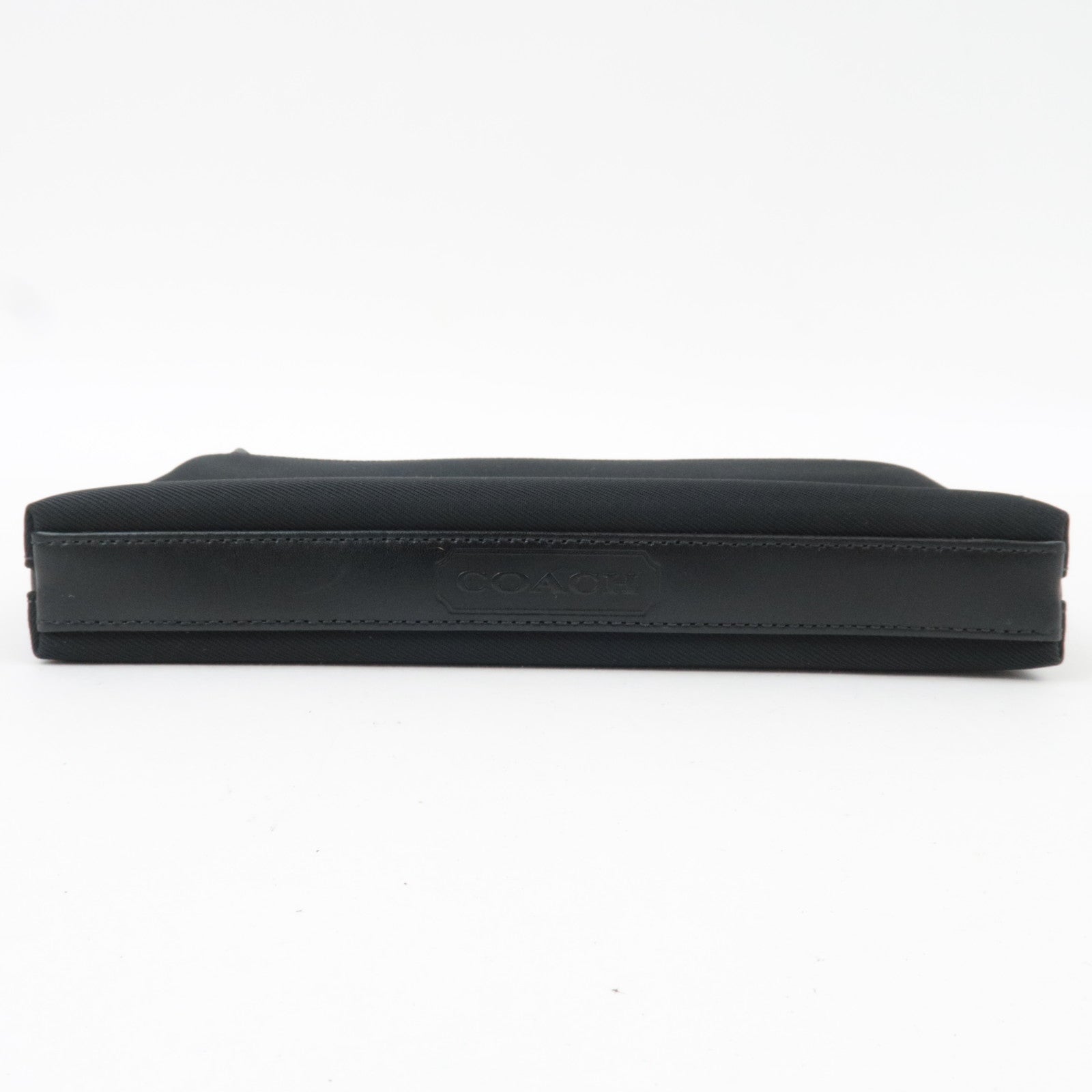 COACH Shoulder Bag Nylon Canvas Leather Black