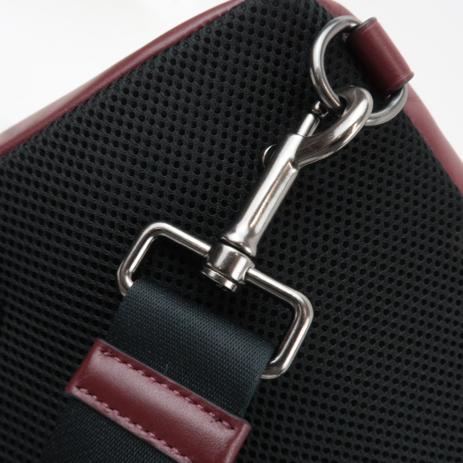 COACH Nylon Leather Body Bag Red Brown F59320