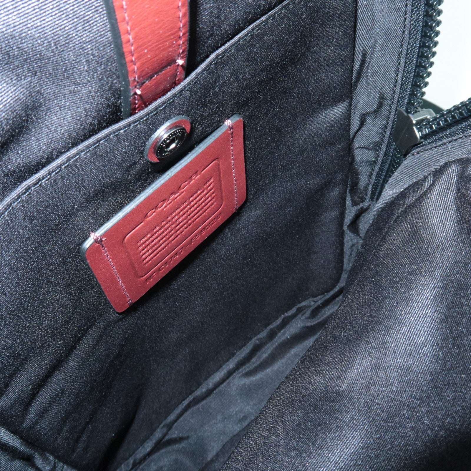 COACH Nylon Leather Body Bag Red Brown F59320