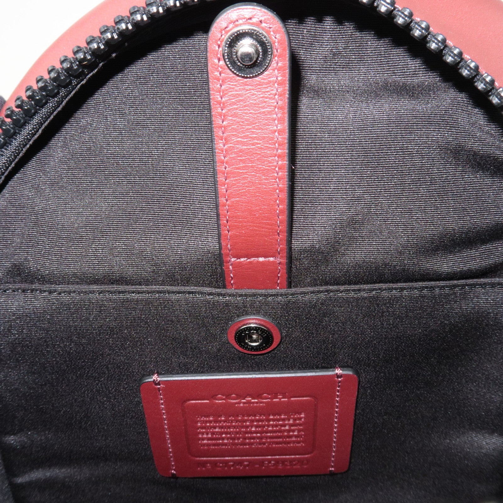 COACH Nylon Leather Body Bag Red Brown F59320