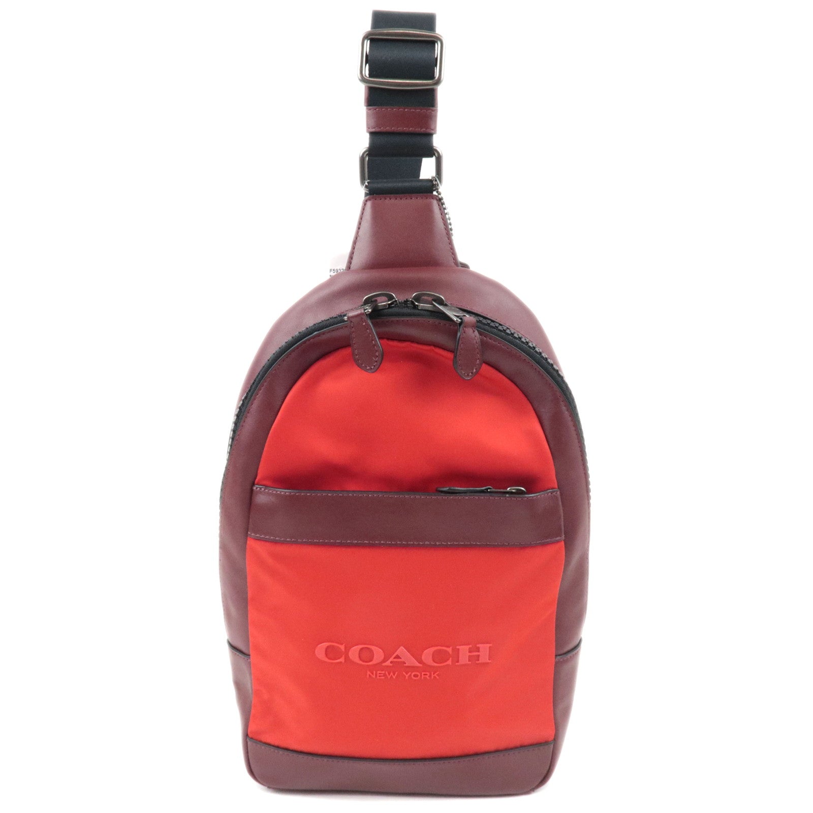 COACH Nylon Leather Body Bag Red Brown F5932083161