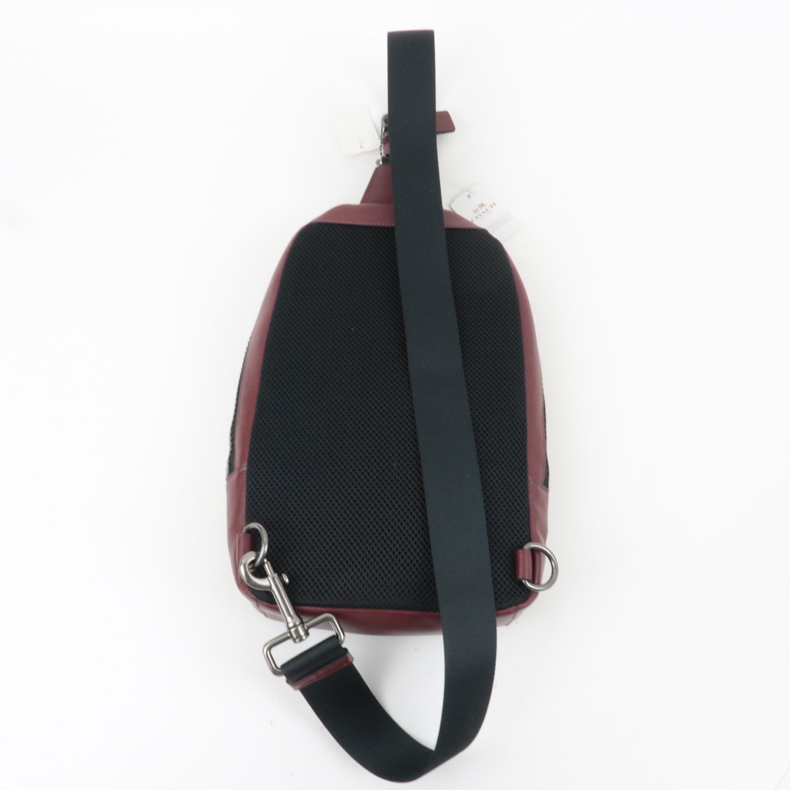 COACH Nylon Leather Body Bag Red Brown F59320