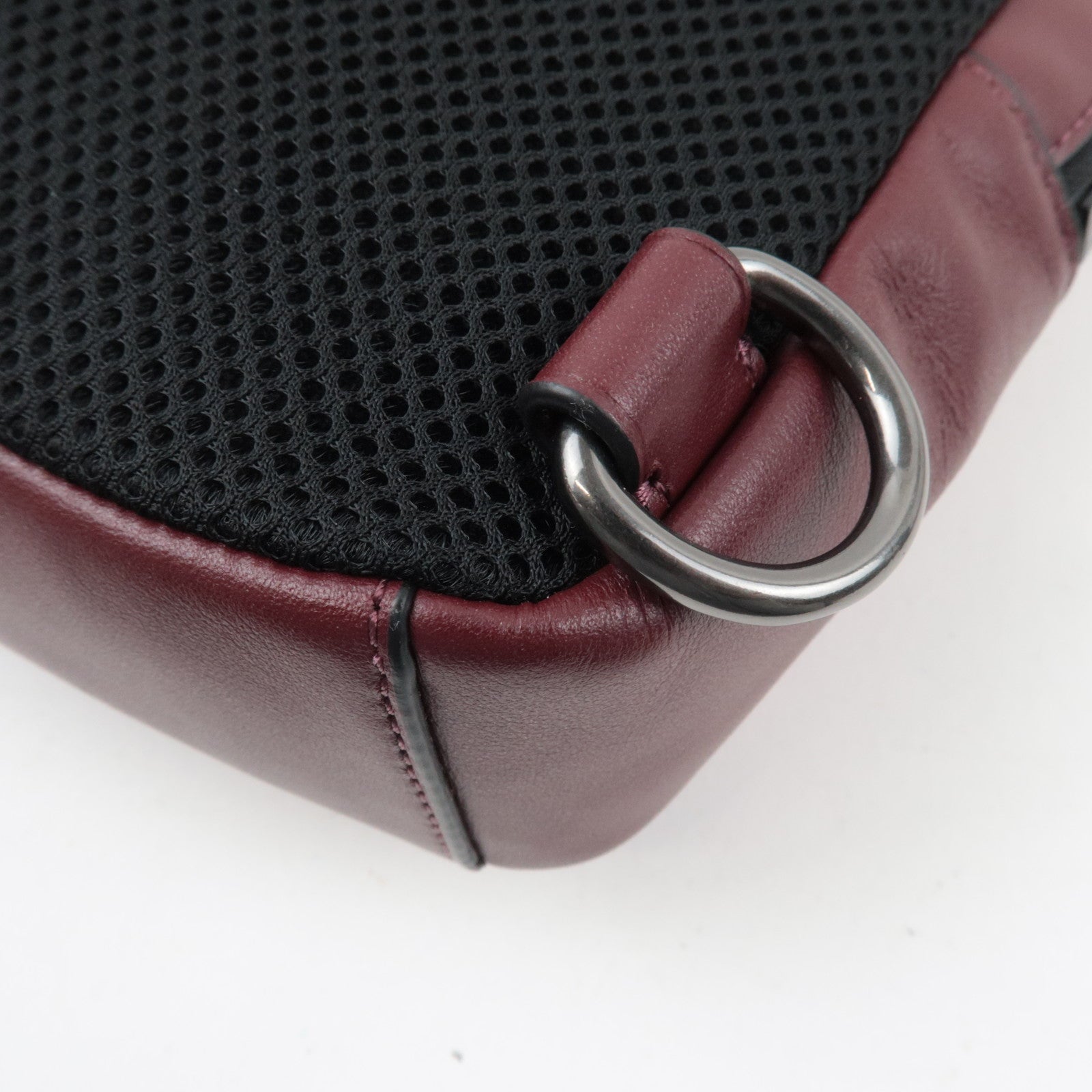 COACH Nylon Leather Body Bag Red Brown F59320