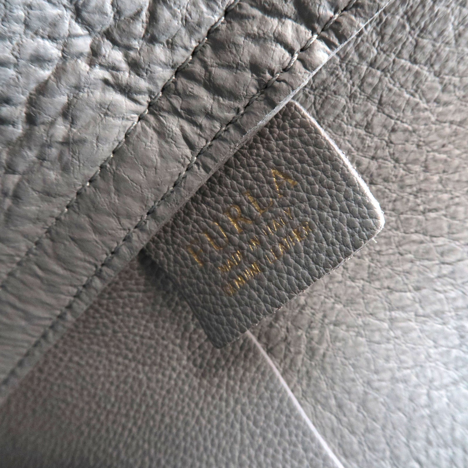 FURLA Leather 2Way Shoulder Bag Gray *Strap