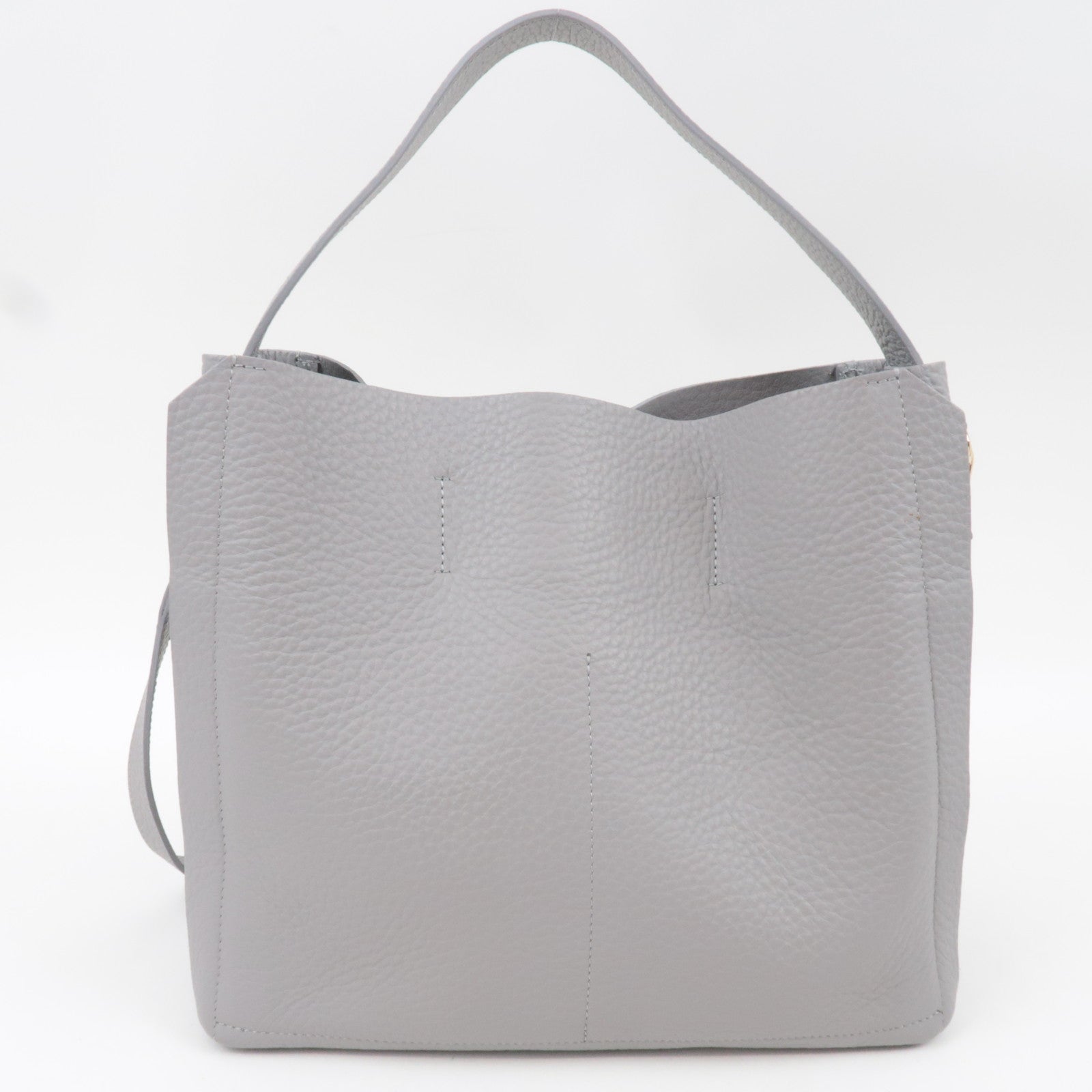 FURLA Leather 2Way Shoulder Bag Gray *Strap