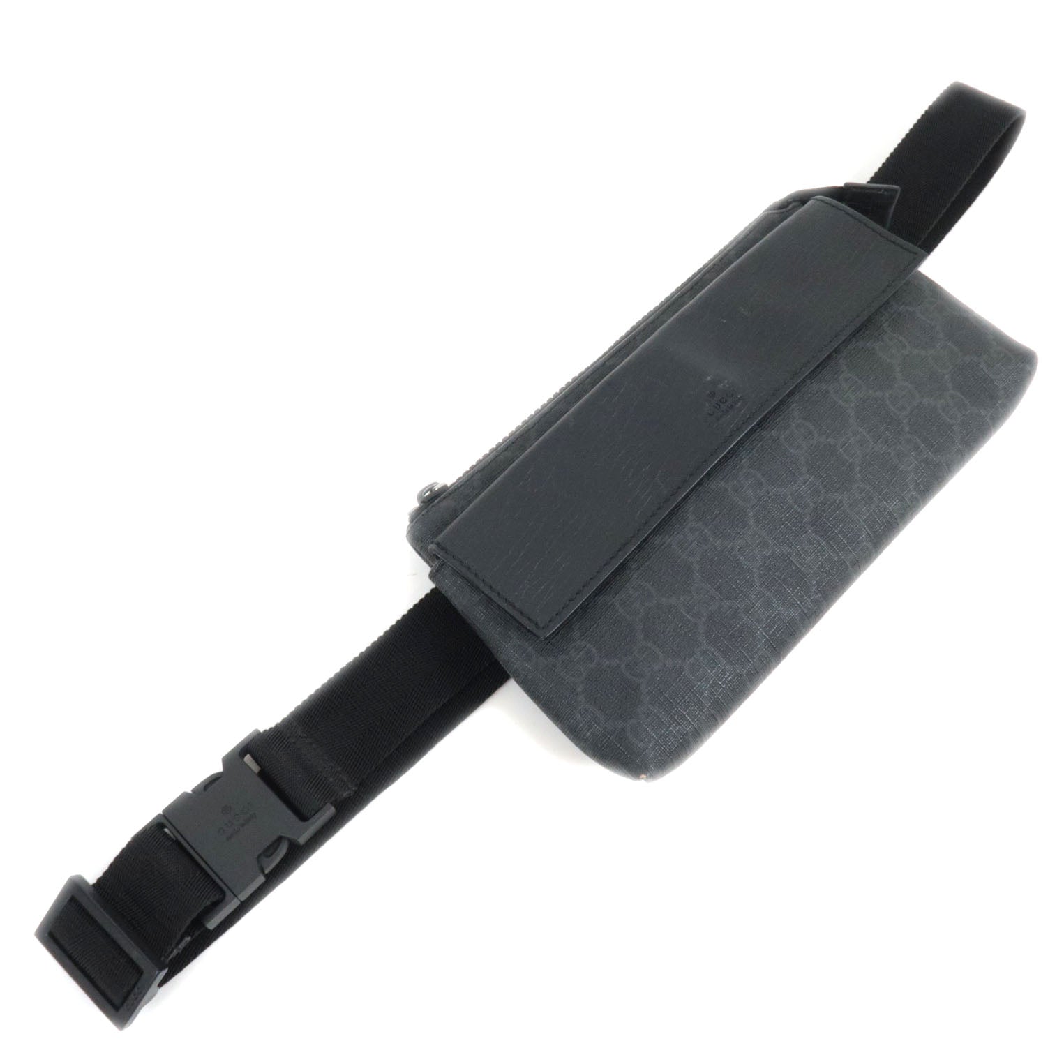 GUCCI GG Supreme Leather Body Waist Bag Black 16183383163