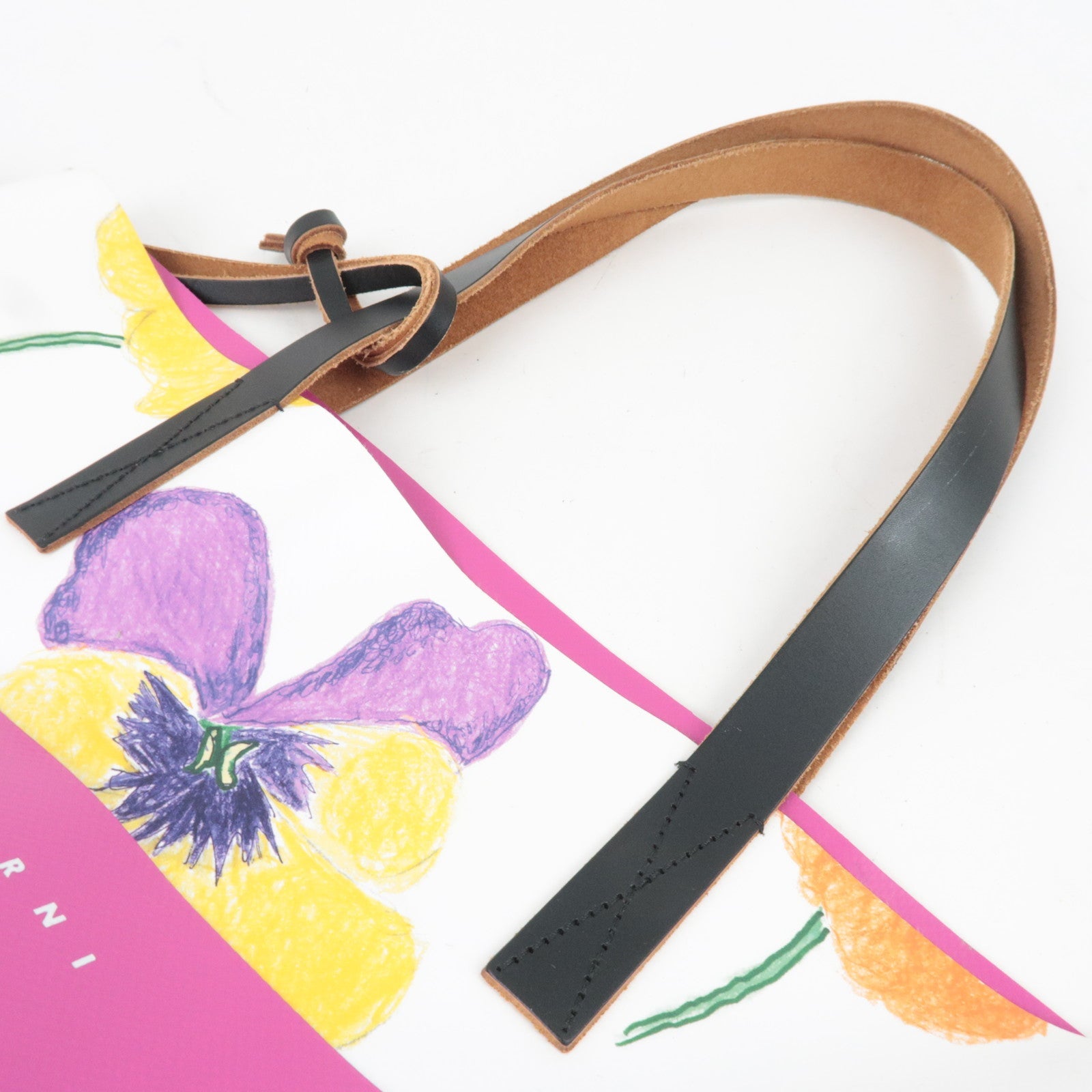 MARNI Flower Print PVC Leather Tote Bag Multicolor