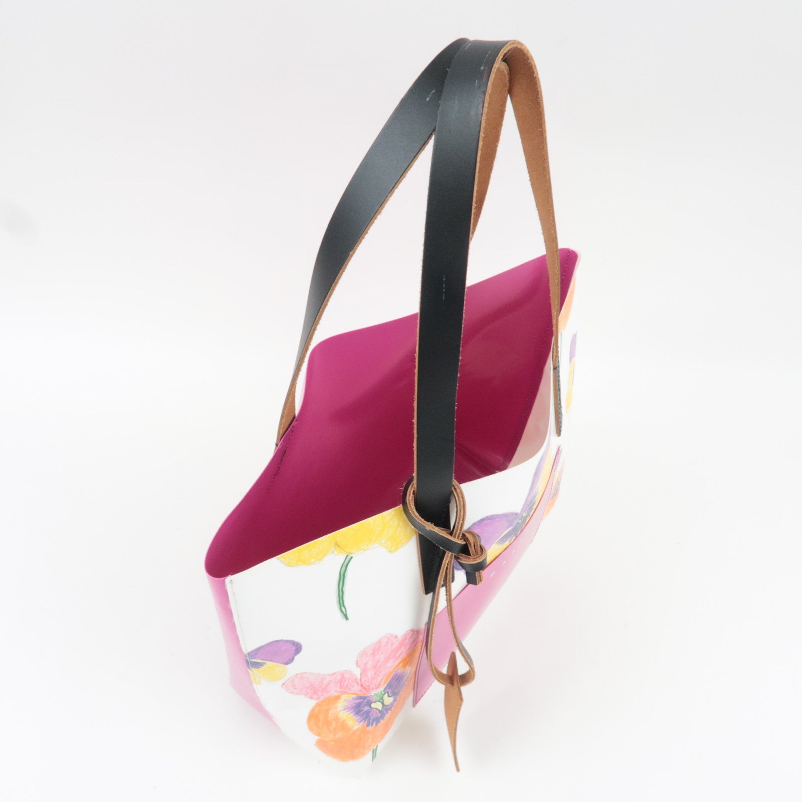 MARNI Flower Print PVC Leather Tote Bag Multicolor