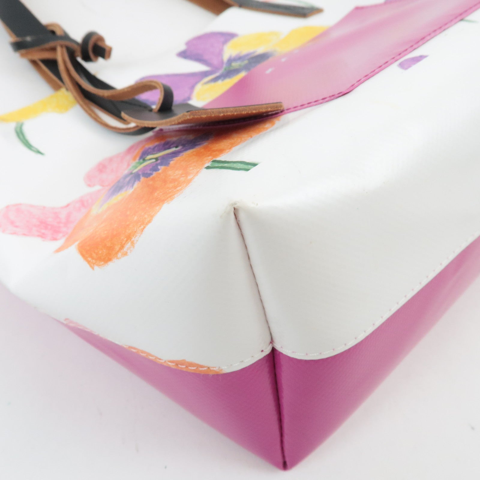 MARNI Flower Print PVC Leather Tote Bag Multicolor