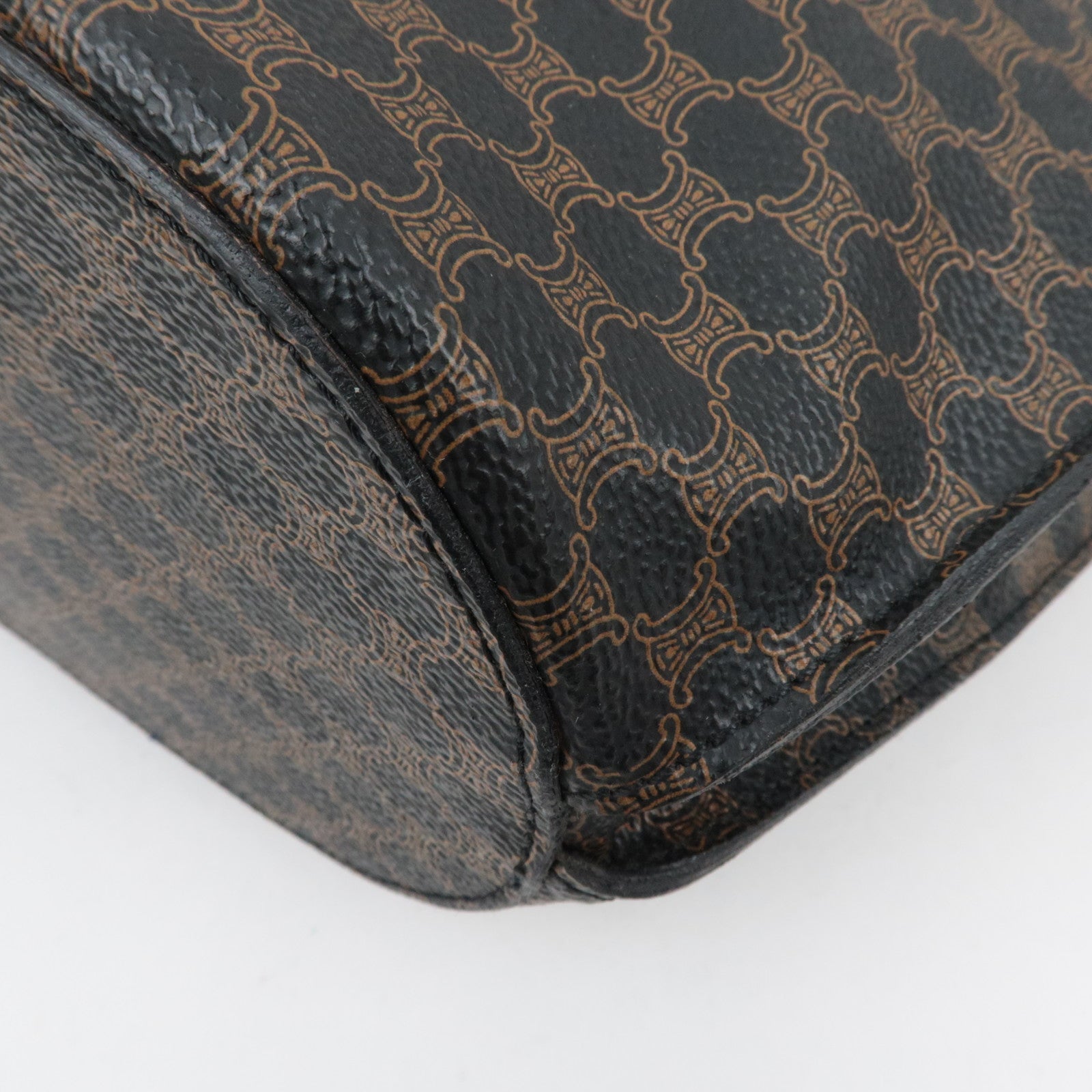 CELINE Macadam Shoulder Tote Bag PVC Leather Black Brown