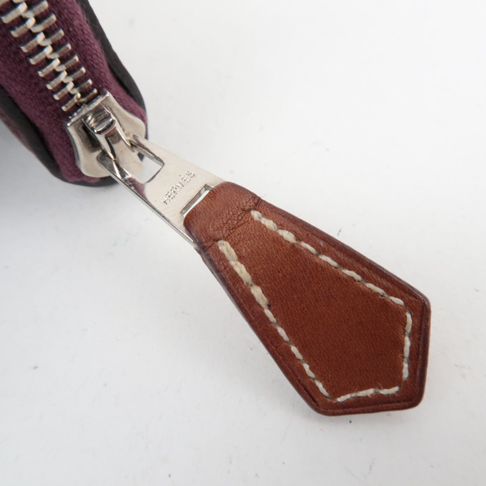 HERMES Azap Compact Mini Silkin Wallet A Stamp (2017) Epsom Bordeaux