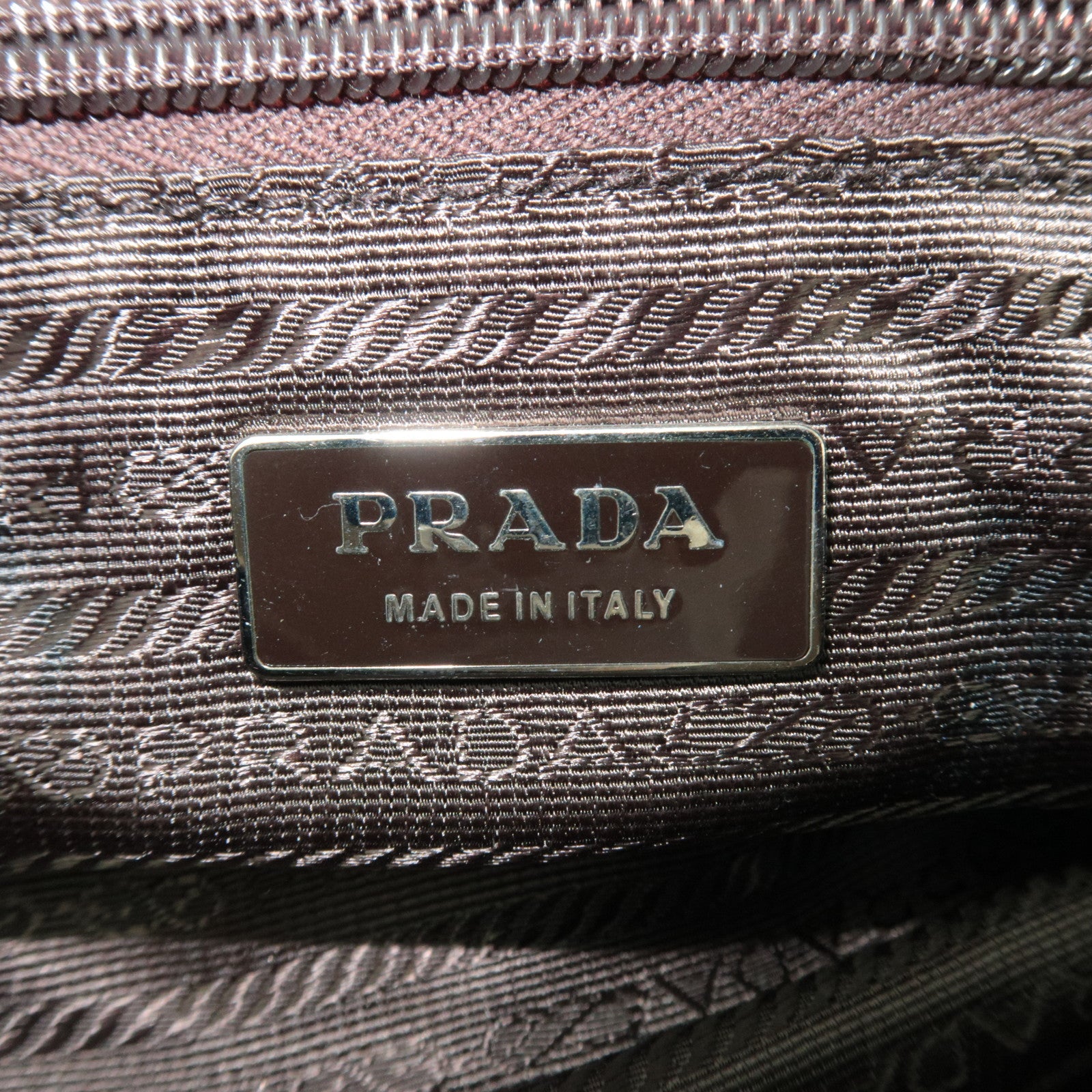 PRADA Nylon Leather Shoulder Bag Khaki Purple B10746 *G card