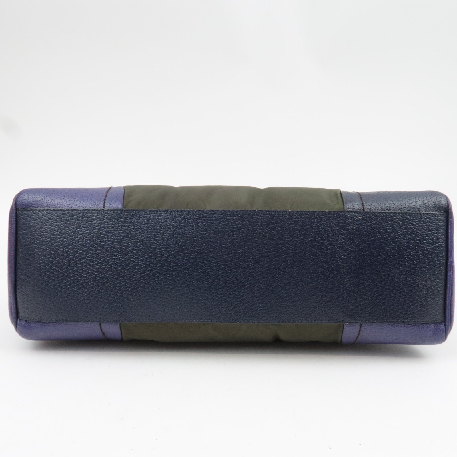 PRADA Nylon Leather Shoulder Bag Khaki Purple B10746 *G card