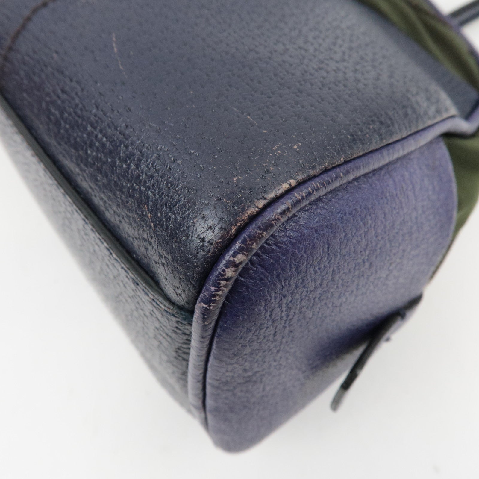 PRADA Nylon Leather Shoulder Bag Khaki Purple B10746 *G card