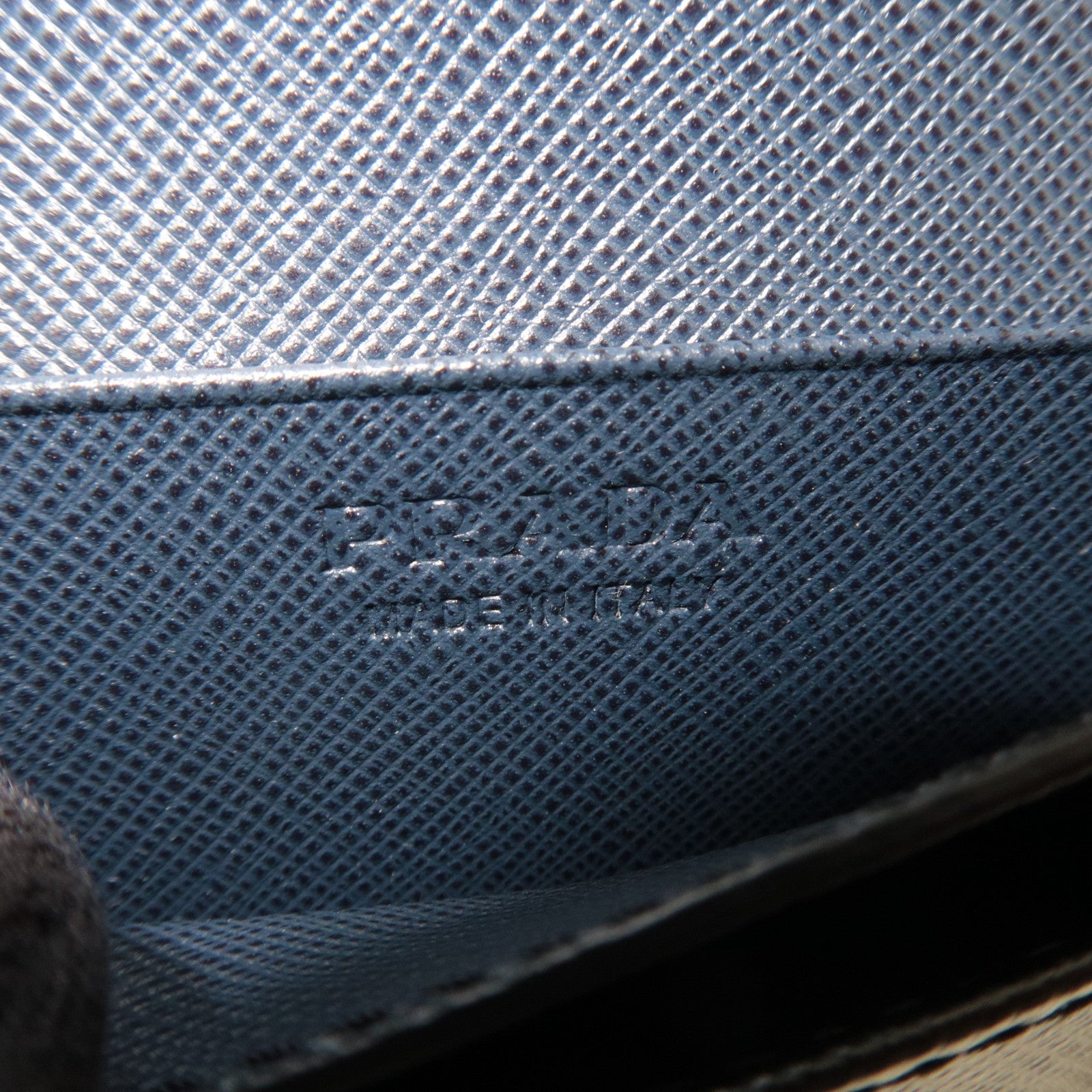 PRADA Logo Leather Card Case Black Navy 2MC122 *G card
